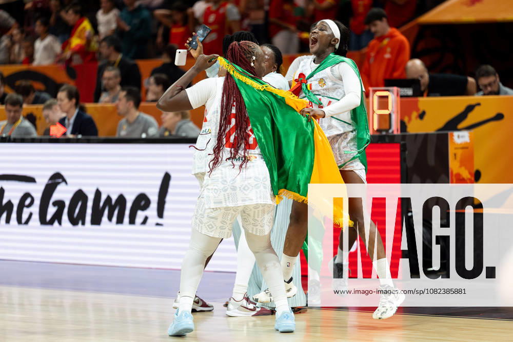 Kamite Elisabeth Dabou of Mali, 22, celebrates after the game ends, Djeneba N. Diaye of Mali, 50, GER, Mali vs. Spain, basketball, 2026 FIBA Women’s World Cup, group stage, Matchday 2, September 5, 2026, GER, Mali vs. Spain, Basketball, 2026 FIBA Women’s World Cup, Group Stage, Matchday 2, September 5, 2026, Berlin