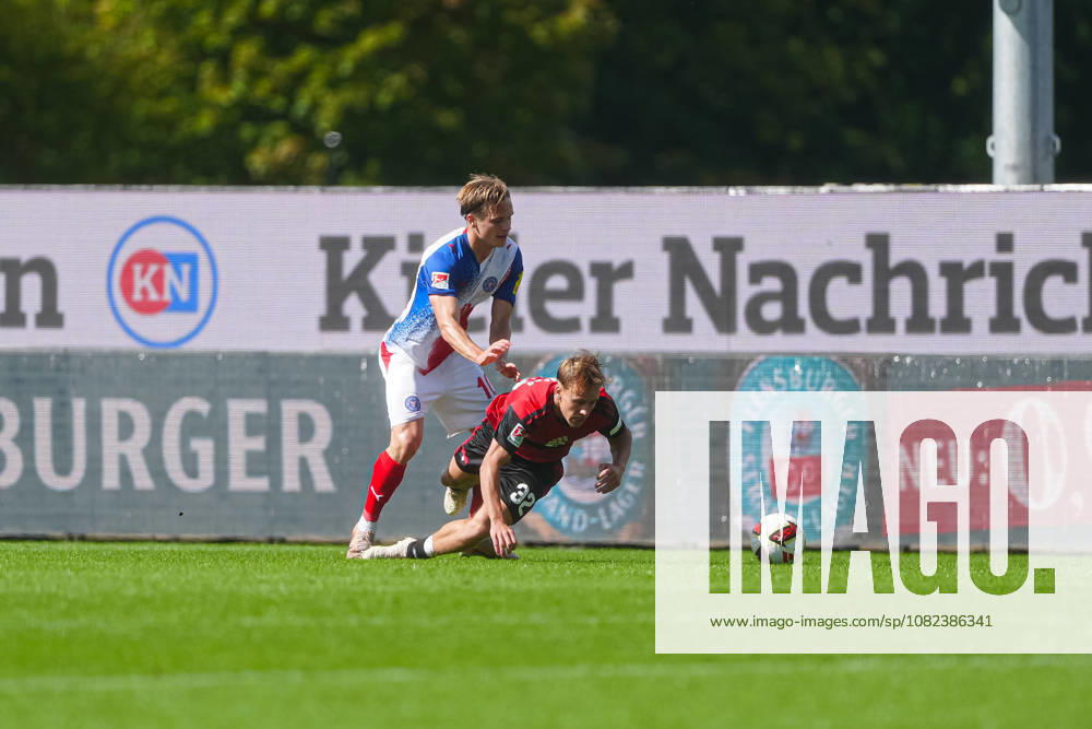 Jonas Therkelsen, Holstein Kiel, 10; Tim Janisch, 1 FC Nürnberg, 32 (GER); Holstein Kiel vs. 1 FC Nürnberg, Soccer, 2. Bundesliga, Matchday 04, 2026–2027 Season, September 5, 2026 DFL regulations prohibit any use of photographs as image sequences and or quasi-video GER, Holstein Kiel vs. 1. FC Nürnberg, Soccer, 2. Bundesliga, Matchday 4, 2026–2027 season, September 5, 2026, Kiel