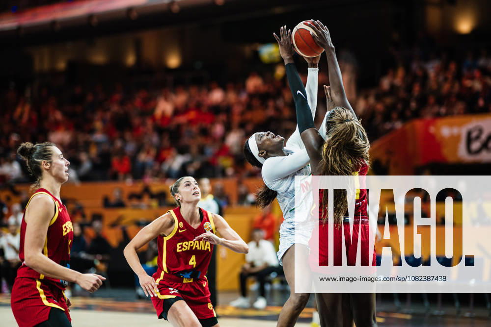 2026 FIBA Women’s Basketball World Cup: Mali vs. Spain, September 5, 2026; Alima Dembele (Mali), 12, vs. Awa Fam (Spain), 11; Basketball, FIBA Women’s Basketball World Cup 2026, Group Stage, Group A, Matchday 2: Mali vs. Spain on September 5, 2026, at the Max Schmeling Halle, Berlin