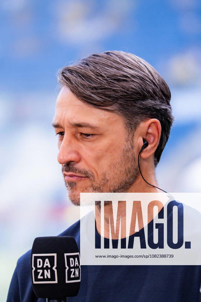 Bundesliga 1, Matchday 2, TSG 1899 Hoffenheim vs. Borussia Dortmund on September 5, 2026—Niko Kovac in an interview on DAZN with Valentina Marceri and Michael Ballack. IMPORTANT NOTICE: In accordance with DFL and DFB regulations, it is prohibited to use or allow the use of photographs taken in the stadium and or during the game in the form of sequential images and or video-like photo sequences.