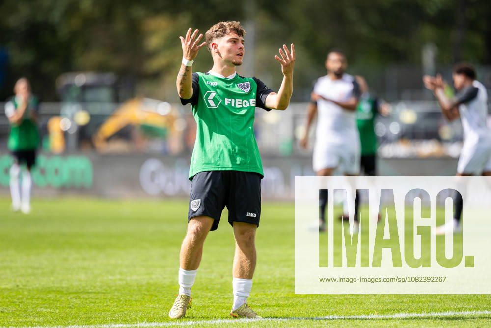 Marvin Schulz, SC Preussen Münster, 30, is frustrated and gesturing; GER, SC Preussen Münster vs. TSV Havelse, soccer, 3rd Division, Matchday 4, 2026–2027 season, September 5, 2026 DFL regulations prohibit any use of photographs as image sequences and or quasi-video GER, SC Preussen Münster vs. TSV Havelse, soccer, 3. Liga, Matchday 4, 2026–2027 season, September 5, 2026, Münster