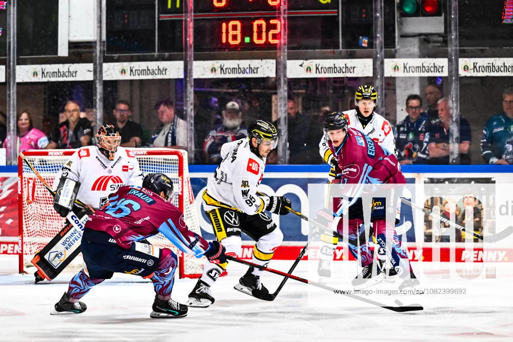 Mathew Santos, Krefeld Pinguine, 95; Maximilian Eisenmenger, Iserlohn Roosters, 41; Johannes Krauss, Iserlohn Roosters, 16; Juha Jatkola, Krefeld Pinguine, 32, GER, Iserlohn Roosters vs. Krefeld Pinguine, Ice Hockey, Penny DEL, Exhibition Game, 2026–2027 Season, August 5, 2026, GER, Iserlohn Roosters vs. Krefeld Pinguine, Ice Hockey, Penny DEL, Exhibition Game, 2026–2027 Season, August 5, 2026, Iserlohn