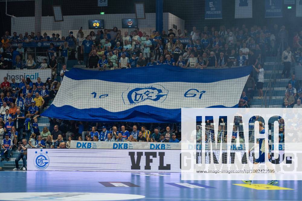 Fans before the game: VfL Gummersbach vs. MT Melsungen, Opel Handball Bundesliga, Men s Division, Matchday 3, September 5, 2026, Gummersbach, North Rhine-Westphalia, Germany
