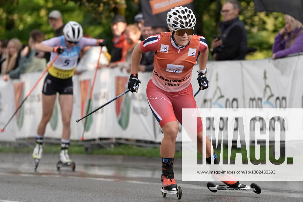 Emilie Ruud Lia of Norway and Zala Zupan of Slovenia compete during the Sprint race of the FIS Rollerski World Championships 2026 in Madona, Latvia, on September 5, 2026. Madona Latvia