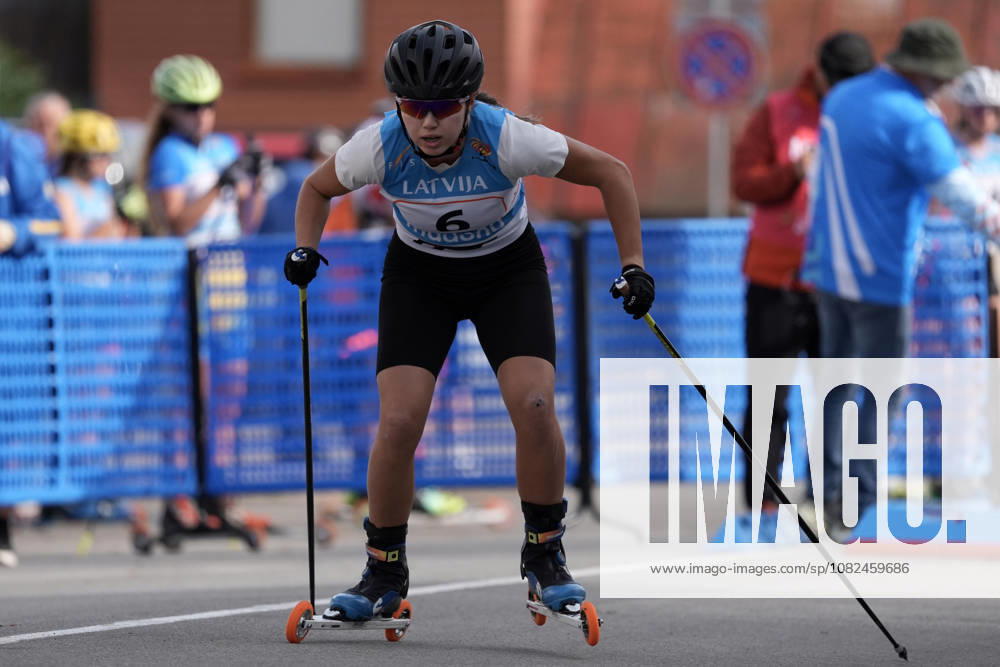 Dilyara Beisekeyeva of Kazakhstan competes during the Sprint Qualification race of the FIS Rollerski World Championships 2026 in Madona, Latvia, on September 5, 2026. Madona Latvia