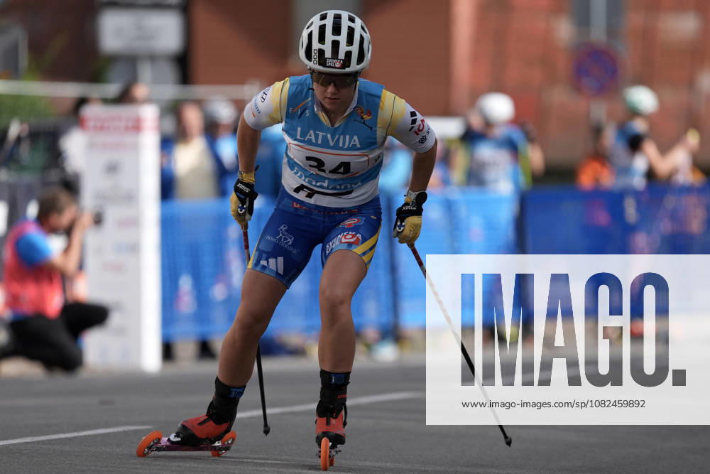 Emilia Eriksson of Sweden competes during the Sprint Qualification race of the FIS Rollerski World Championships 2026 in Madona, Latvia, on September 5, 2026. Madona Latvia