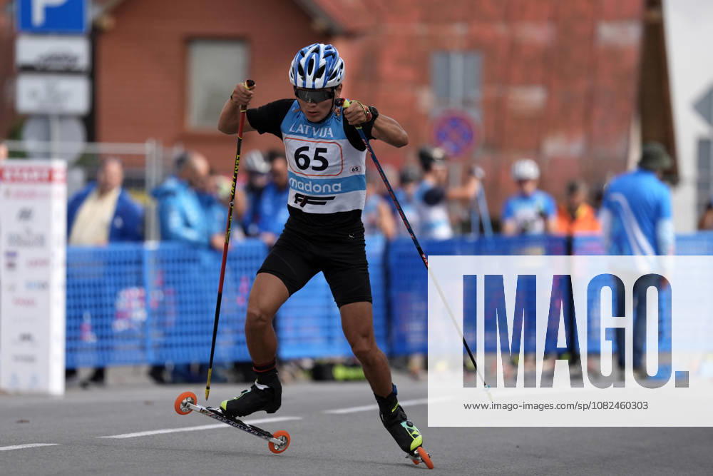 Arman Yerzhan of Kazakhstan competes during the Sprint Qualification race of the FIS Rollerski World Championships 2026 in Madona, Latvia, on September 5, 2026. Madona Latvia