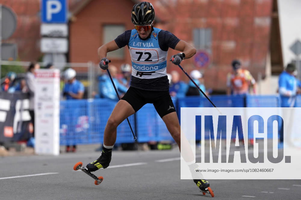 Vadim Kozlov of Kazakhstan competes during the Sprint Qualification race of the FIS Rollerski World Championships 2026 in Madona, Latvia, on September 5, 2026. Madona Latvia