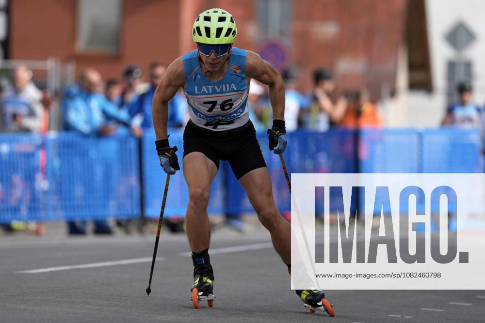 Vitaliy Krassikov of Kazakhstan competes during the Sprint Qualification race of the FIS Rollerski World Championships 2026 in Madona, Latvia, on September 5, 2026. Madona Latvia