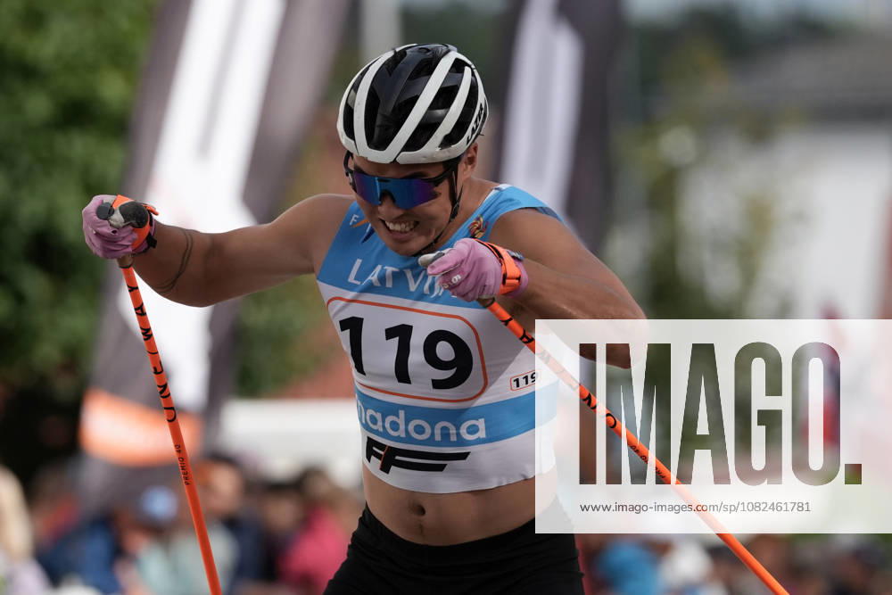 Khuslen Ariunjargal of Mongolia competes during the Sprint Qualification race of the FIS Rollerski World Championships 2026 in Madona, Latvia, on September 5, 2026. Madona Latvia