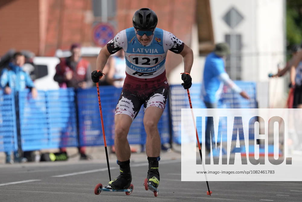 Bruno Krampe of Latvia competes during the Sprint Qualification race of the FIS Rollerski World Championships 2026 in Madona, Latvia, on September 5, 2026. Madona Latvia