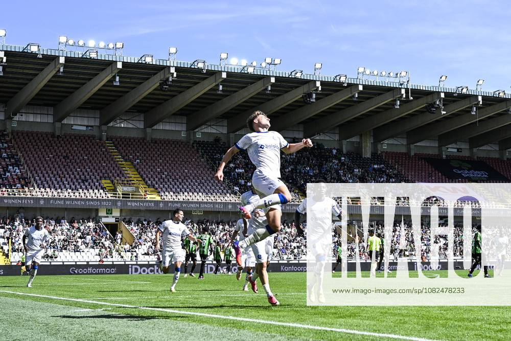 Gent s Tibe De Vlieger celebrates after scoring during a soccer match between Cercle Brugge and KAA Gent, Sunday 6 September 2026 in Brugge, on day 5 of the 2026-2027 Jupiler Pro League first division of the Belgian championship. TOM GOYVAERTS TomxGoyvaerts x185441341x