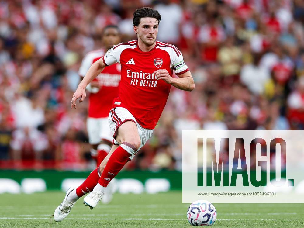 Declan Rice of Arsenal dribbles with the ball Arsenal v Chelsea, Premier League, Football, Emirates Stadium, London, UK - 06 Sep 2026London Emirates Stadium United Kingdom