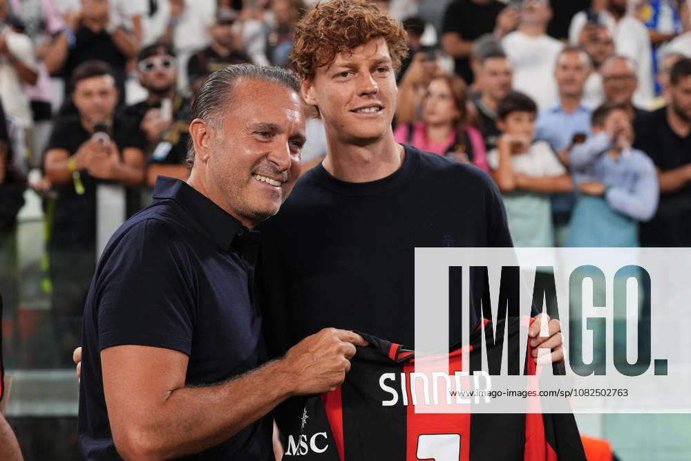 Jerry Cardinale and Jannik Sinner before the Serie A soccer match between Juventus Fc and Milan the Juventus Stadium in Turin, north west Italy - September 6, 2026. - Soccer