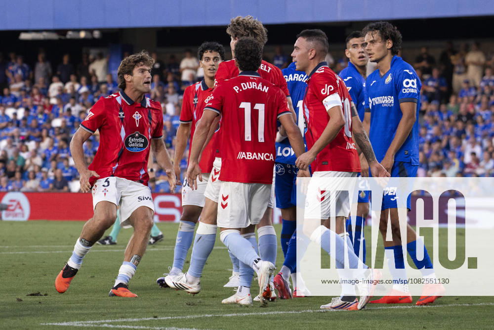 Getafe vs. Celta de Vigo, La Liga EA Sports: Carl Starfelt of Celta de Vigo celebrates his goal during the La Liga EA Sports match between Getafe and Celta de Vigo at Estadio Coliseum on September 7, 2026, in Getafe, Madrid, Spain Getafe Estadio Coliseum Madrid Spain