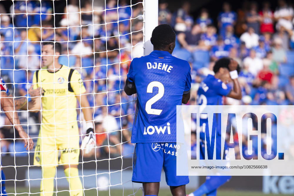 Getafe vs. Celta de Vigo, La Liga EA Sports: Djene Dakonam of Getafe runs toward the goal during a La Liga EA Sports match between Getafe and Celta de Vigo at Estadio Coliseum on September 7, 2026, in Getafe, Madrid, Spain Getafe Estadio Coliseum Madrid Spain
