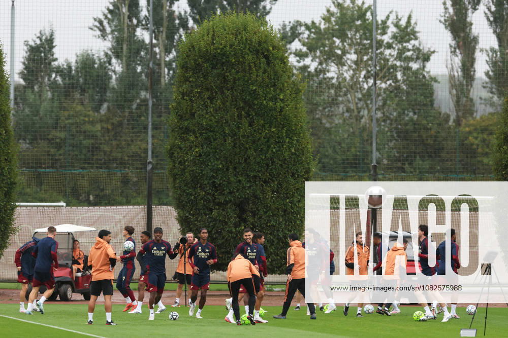 Arsenal Training, Champions League General view during the Arsenal Training session ahead of the UEFA Champions League Round 1 match v Napoli, at the Arsenal FC Training Centre, London Colney, England on 8 September 2026 Credit: Tiego Grenho Every Second Media Editorial use only. All images are copyright Every Second Media Limited. No images may be reproduced without prior permission.