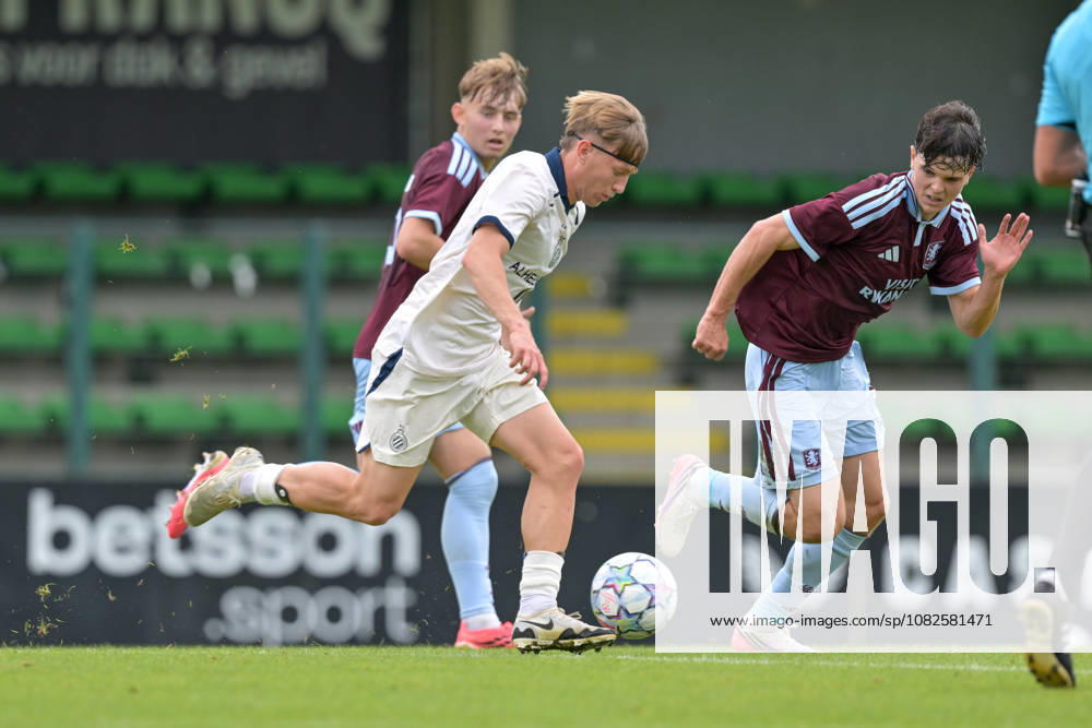 Youth League Club Brugge vs Aston Villa Tian Koren (7) of Club Brugge NXT pictured in action with Max Jenner (8) of Aston Villa during the Uefa Youth League matchday 1 game in the League phase in season 2026 - 2027 between Club Brugge KV and Aston Villa on September 8 , 2026 in Roeselare, Belgium. (Photo by David Catry sportpix) Roeselare Schiervelde - The Nest West Flanders Belgium