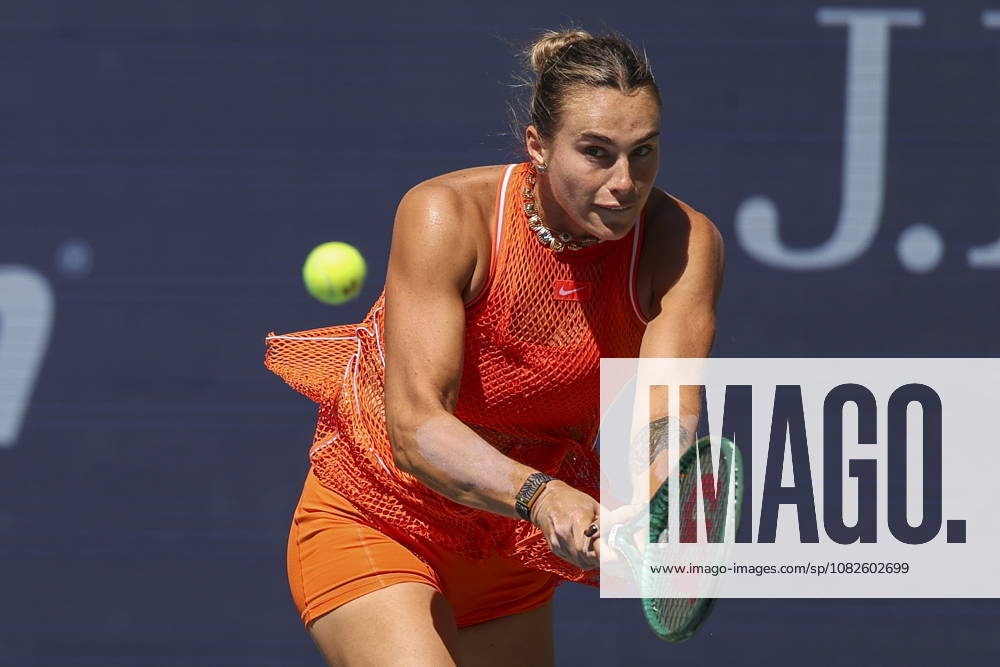 US Open tennis tournament - Day 10 Aryna Sabalenka of Belarus in action against Linda Noskova of Czechia during the Women Singles Quarterfinals match of the US Open Tennis Championships in Flushing Meadows, New York, USA, 08 September 2026. FLUSHING MEADOWS NEW YORK United States