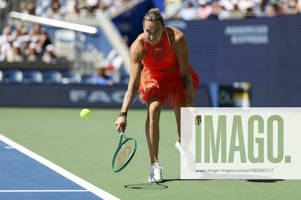 US Open tennis tournament - Day 10 Aryna Sabalenka of Belarus in action against Linda Noskova of Czechia during the Women Singles Quarterfinals match of the US Open Tennis Championships in Flushing Meadows, New York, USA, 08 September 2026. FLUSHING MEADOWS NEW YORK United States
