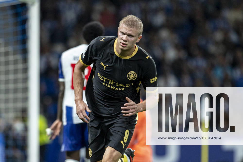 Erling Haaland of Manchester City FC celebrates after scoring team s second goal during the UEFA Champions League match between FC Porto vs Manchester City FC at Estádio do Dragão on September 8th,2026 (Photo by Joao Bravo Sports Press Photo)