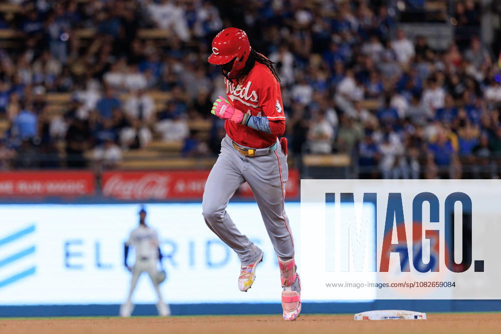 Elly De La Cruz 44 of the Cincinnati Reds rounds the bases after hitting a solo home run in the first inning during a regular-season MLB, Baseball Herren, USA game against the Los Angeles Dodgers on Tuesday September 8, 2026 at Dodger Stadium in Los Angeles, California. Dodgers defeat Reds, 3-2. JAVIER ROJAS PI Los Angeles USA - ZUMAp124 20260908_zaa_p124_012