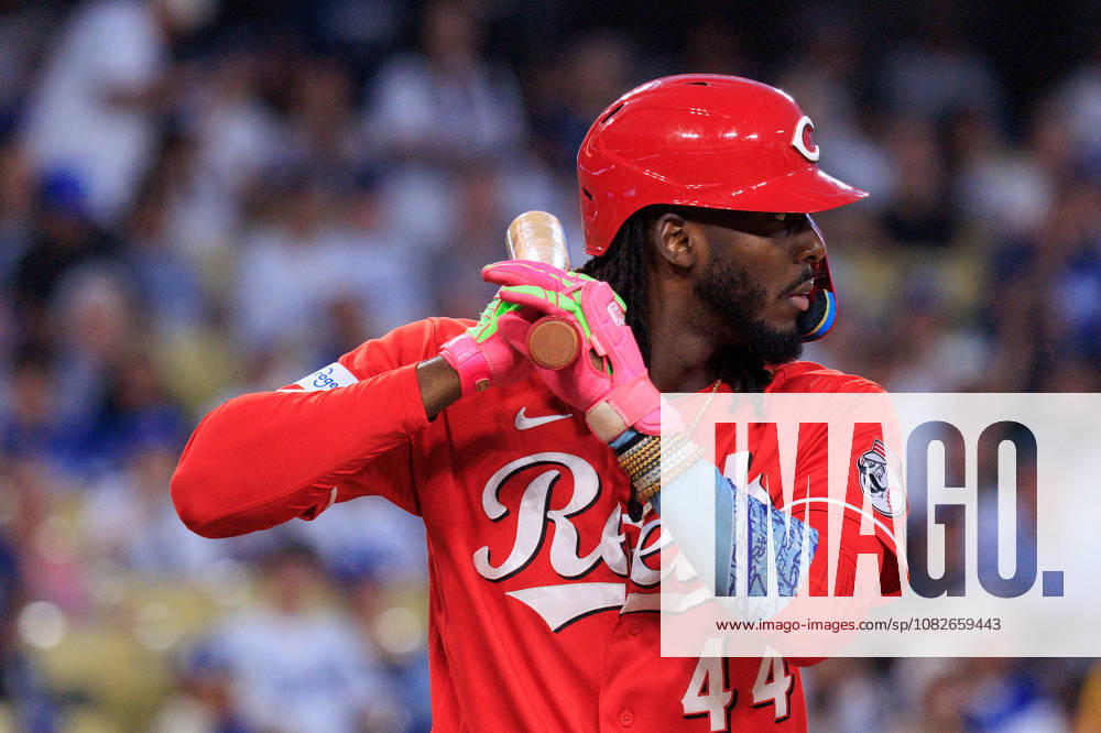 Elly De La Cruz 44 of the Cincinnati Reds at bat during a regular-season MLB, Baseball Herren, USA game against the Los Angeles Dodgers on Tuesday September 8, 2026 at Dodger Stadium in Los Angeles, California. Dodgers defeat Reds, 3-2. JAVIER ROJAS PI Los Angeles USA - ZUMAp124 20260908_zaa_p124_022