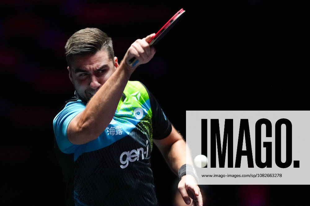 (260909) -- MACAO, Sept. 9, 2026 -- Darko Jorgic of Slovenia competes during the men s singles round of 32 match against Feng Yi-Hsin of Chinese Taipei at the 2026 World Table tennis, Tischtennis (WTT) Champions Macao in Macao, south China, Sept. 9, 2026. ) (SP)CHINA-MACAO-TABLE TENNIS-WTT-MEN S SINGLES (CN) CheongxKamxKa