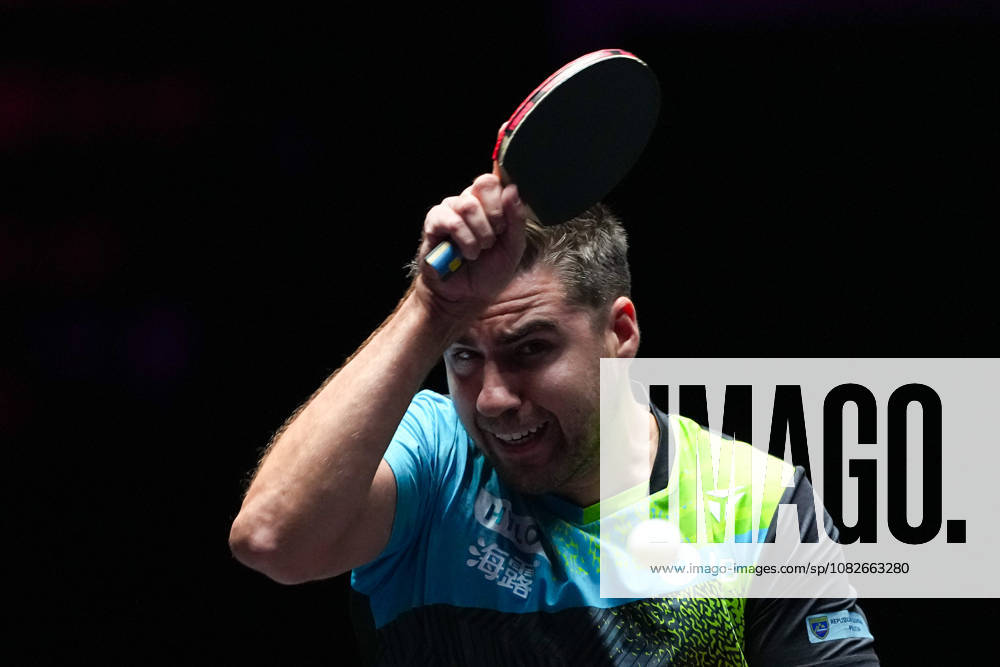 (260909) -- MACAO, Sept. 9, 2026 -- Darko Jorgic of Slovenia competes during the men s singles round of 32 match against Feng Yi-Hsin of Chinese Taipei at the 2026 World Table tennis, Tischtennis (WTT) Champions Macao in Macao, south China, Sept. 9, 2026. ) (SP)CHINA-MACAO-TABLE TENNIS-WTT-MEN S SINGLES (CN) CheongxKamxKa