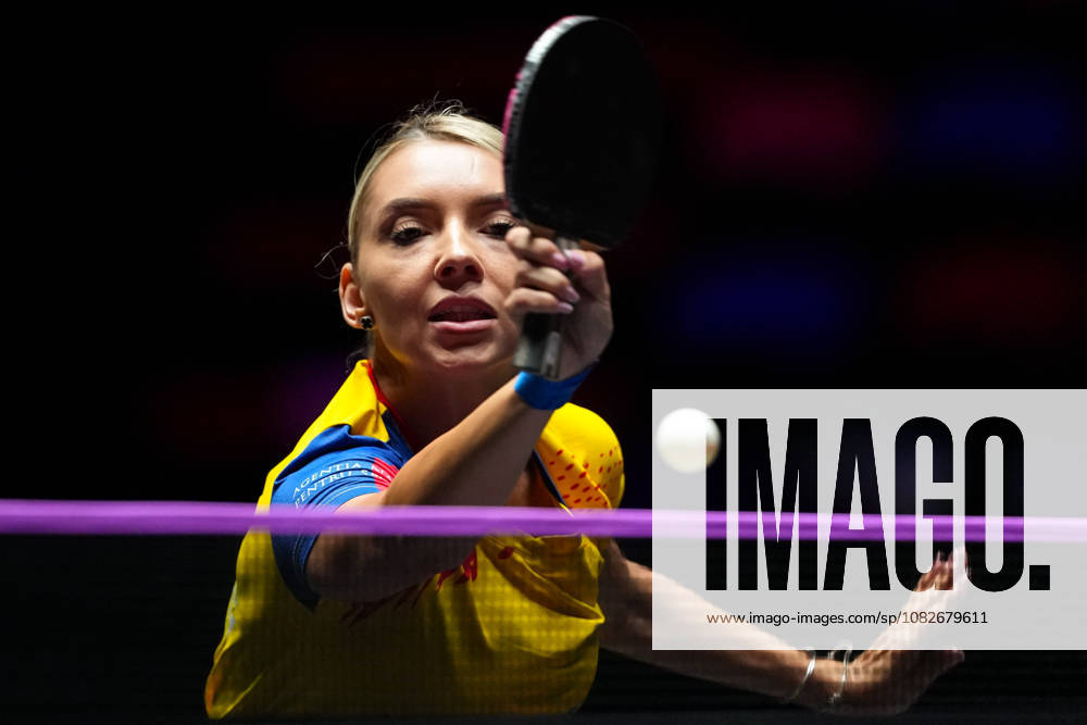 (260909) -- MACAO, Sept. 9, 2026 -- Bernadette Szocs hits a return during the women s singles round of 32 match between Bernadette Szocs of Romania and Sabine Winter of Germany at the 2026 World Table tennis, Tischtennis (WTT) Champions Macao in Macao, south China, Sept. 9, 2026. ) (SP)CHINA-MACAO-TABLE TENNIS-WTT-WOMEN S SINGLES (CN) CheongxKamxKa