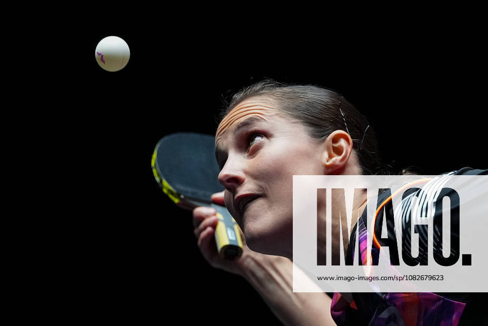 (260909) -- MACAO, Sept. 9, 2026 -- Sabine Winter serves during the women s singles round of 32 match between Bernadette Szocs of Romania and Sabine Winter of Germany at the 2026 World Table tennis, Tischtennis (WTT) Champions Macao in Macao, south China, Sept. 9, 2026. ) (SP)CHINA-MACAO-TABLE TENNIS-WTT-WOMEN S SINGLES (CN) CheongxKamxKa