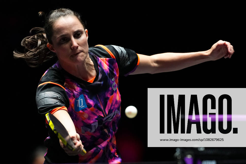 (260909) -- MACAO, Sept. 9, 2026 -- Sabine Winter hits a return during the women s singles round of 32 match between Bernadette Szocs of Romania and Sabine Winter of Germany at the 2026 World Table tennis, Tischtennis (WTT) Champions Macao in Macao, south China, Sept. 9, 2026. ) (SP)CHINA-MACAO-TABLE TENNIS-WTT-WOMEN S SINGLES (CN) CheongxKamxKa