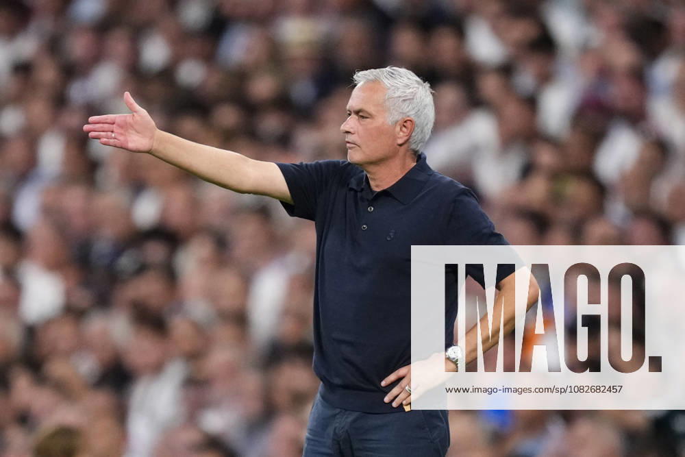 Real Madrid C.F. v FC Internazionale Milano - UEFA Champions League 2026 27 League Phase MD1 Jose Mourinho head coach of Real Madrid gives instructions during the UEFA Champions League 2026 27 League Phase MD1 match between Real Madrid C.F. and FC Internazionale Milano at Estadio Santiago Bernabeu on September 8, 2026 in Madrid, Spain. Madrid Spain