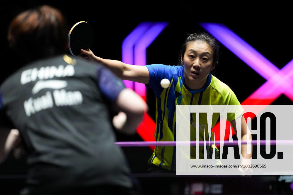 (260909) -- MACAO, Sept. 9, 2026 -- Han Ying hits a return during the women s singles round of 32 match between Kuai Man of China and Han Ying of Germany at the 2026 World Table tennis, Tischtennis (WTT) Champions Macao in Macao, south China, Sept. 9, 2026. ) (SP)CHINA-MACAO-TABLE TENNIS-WTT-WOMEN S SINGLES (CN) CheongxKamxKa