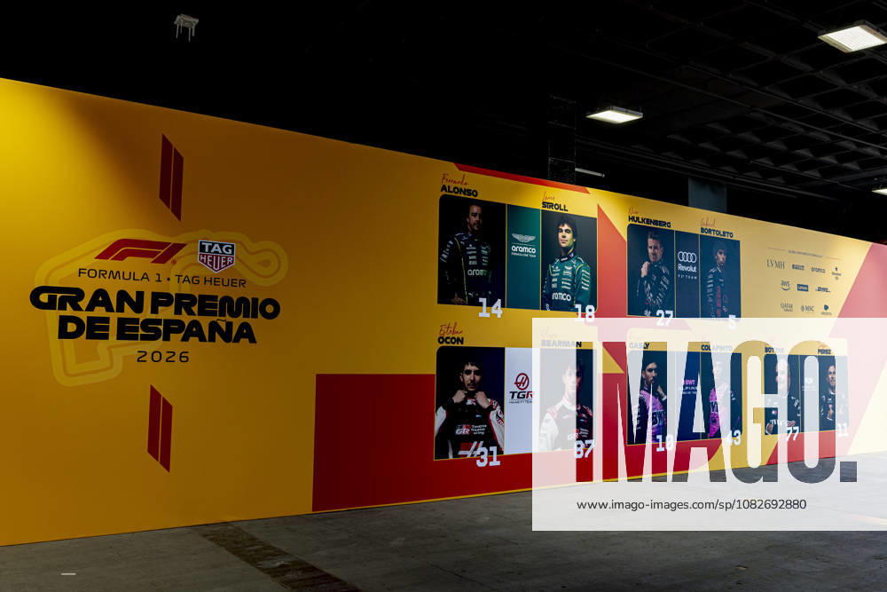 MADRID Drivers on a banner during the Formula 1 Spanish Grand Prix at the Madrid Circuit on September 9, 2026, in Madrid, Spain. Photo by DeFodi Images
