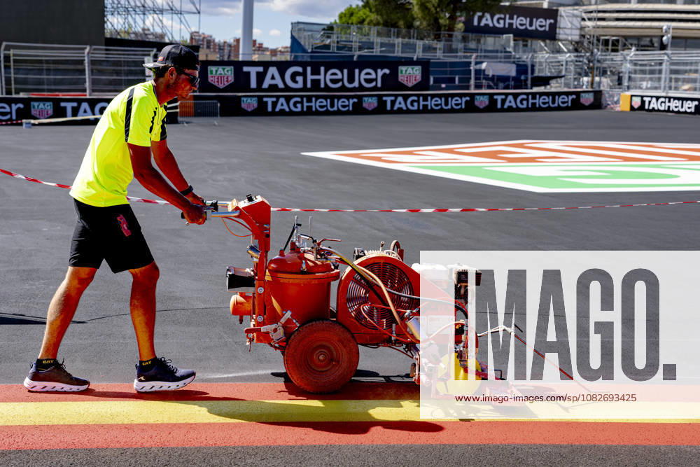 MADRID: Applying some paint during the Formula 1 Spanish Grand Prix at the Madrid Circuit on September 9, 2026, in Madrid, Spain. Photo by DeFodi Images
