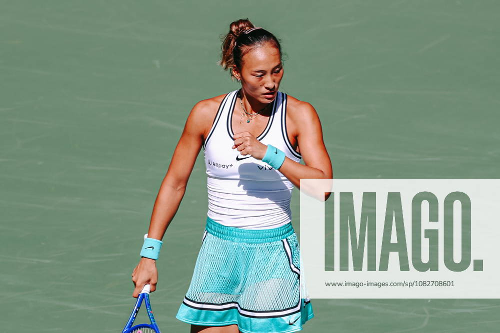 US Open tennis tournament - Day 11 Qinwen Zheng of China reacts as she plays against Elena Rybakina of Kazakhstan during the Womens Singles Quarter Finals match of the US Open Tennis Championships in Flushing Meadows, New York, USA, 09 September 2026. FLUSHING MEADOWS NEW YORK United States