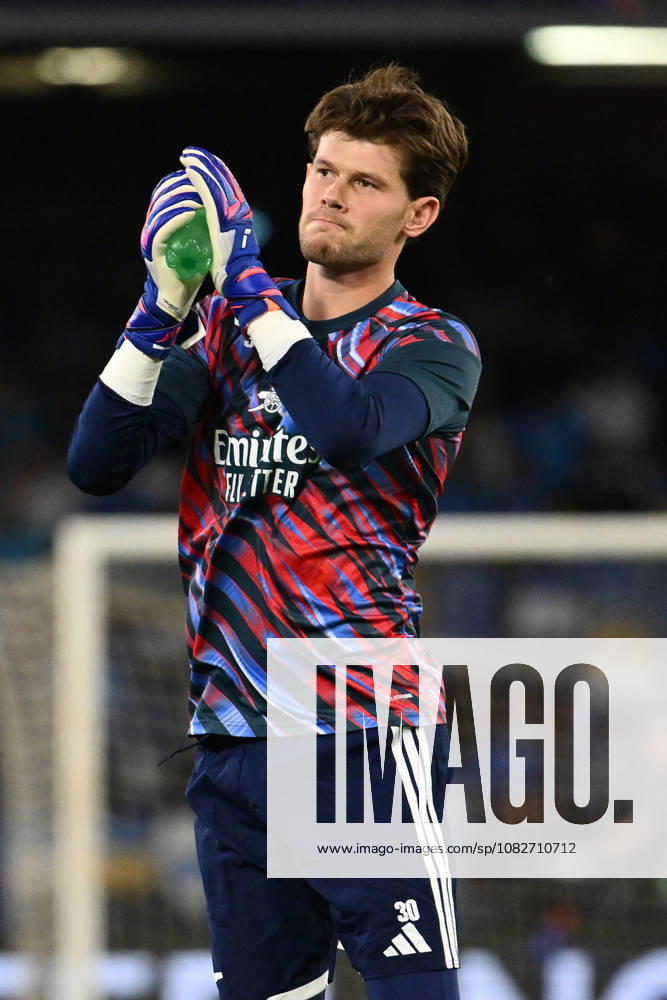 SSC Napoli v Arsenal FC - UEFA Champions League 2026 27 League Phase MD1 Illan Meslier of Arsenal F.C. warms up prior to the UEFA Champions League phase day 1 football match between S.S.C. Napoli and Arsenal F.C. at the Diego Armando Maradona Stadium in Naples, Italy, on September 9, 2026. Naples Italy Italy