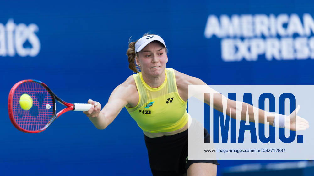 Elena Rybakina (KAZ) in action against Qinwen Zheng (CHN) during their Quarterfinal match at the US Open on September 9, 2026, held at the USTA Billie Jean King National Tennis Center in New York City. CSM New York City USA - ZUMAc04_ 20260909_zma_c04_009
