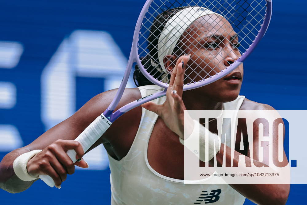 US Open tennis tournament - Day 11 Coco Gauff of USA in action against Mirra Andreeva of Russia during the Women s Singles Quarter Finals match of the US Open Tennis Championships in Flushing Meadows, New York, USA, 09 September 2026. FLUSHING MEADOWS NEW YORK United States