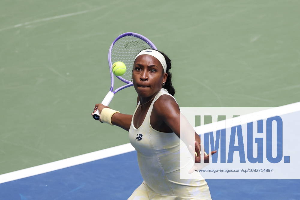 US Open tennis tournament - Day 11 Coco Gauff of the US in action against Mirra Andreeva of Russia during the Women s Singles Quarterfinals match of the US Open Tennis Championships in Flushing Meadows, New York, USA, 09 September 2026. FLUSHING MEADOWS NEW YORK United States