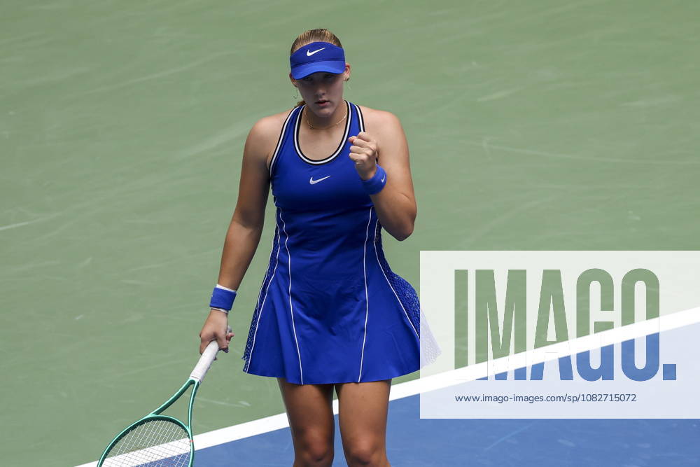 US Open tennis tournament - Day 11 Mirra Andreeva of Russia gestures as she plays against Coco Gauff of the US during the Women s Singles Quarterfinals match of the US Open Tennis Championships in Flushing Meadows, New York, USA, 09 September 2026. FLUSHING MEADOWS NEW YORK United States