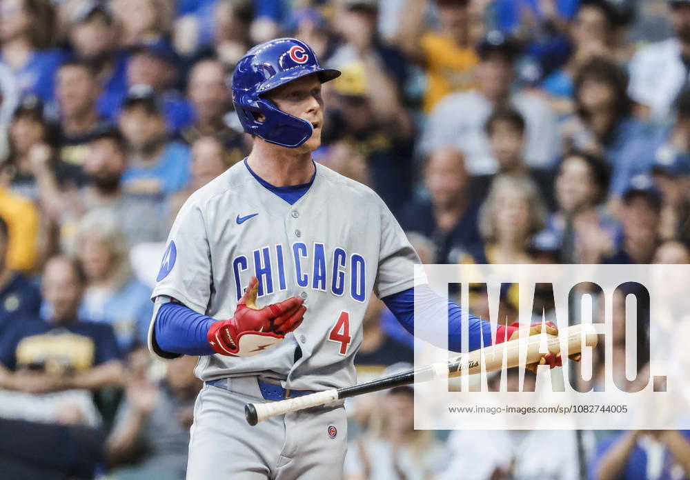 Chicago Cubs center fielder Pete Crow-Armstrong reacts as he strikes out swinging in the first inning of the MLB, Baseball Herren, USA game between the Chicago Cubs and the Milwaukee Brewers at American Family Field in Milwaukee, Wisconsin on Wednesday, September 9, 2026. MIL20260909802 TANNENxMAURY