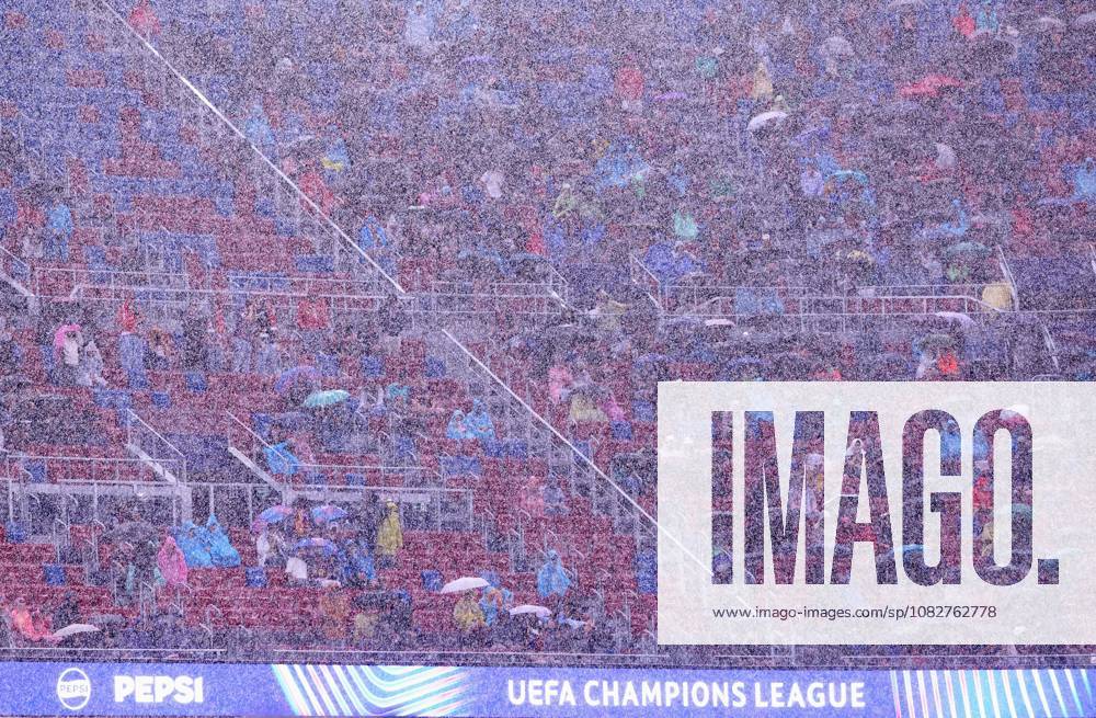 FC Barcelona, Barca v Feyenoord - UEFA Champions League 2026 27 League Phase MD1 Heavy rain falls during the match between FC Barcelona and Feyenoord Rotterdam, corresponding to Matchday 1 of the League phase of the UEFA Champions League 2026-27, played at the Spotify Camp Nou in Barcelona, on September 9, 2026. Barcelona Barcelona Spain