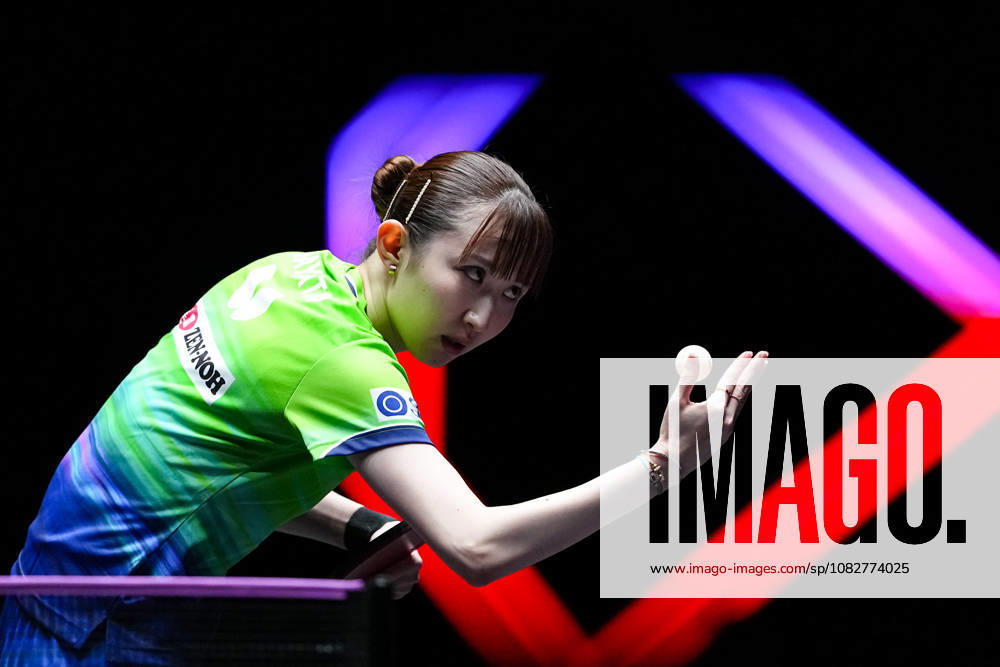 (260910) -- MACAO, Sept. 10, 2026 -- Hayata Hina serves during the women s singles round of 32 match between Hayata Hina of Japan and Margaryta Pesotska of Ukraine at the 2026 World Table tennis, Tischtennis (WTT) Champions Macao in Macao, south China, Sept. 10, 2026. ) (SP)CHINA-MACAO-TABLE TENNIS-WTT-WOMEN S SINGLES (CN) CheongxKamxKa