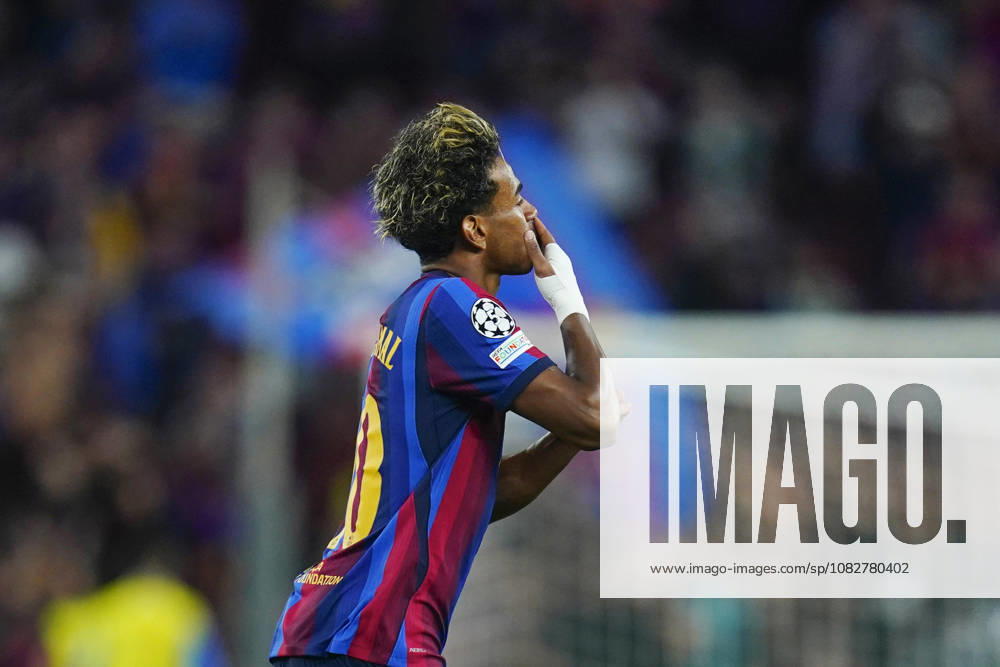 ESP: FC Barcelona, Barca - Feyenoord. UEFA Champions League. Matchday 1. Lamine Yamal of FC Barcelona celebrates the 4-0 during the UEFA Champions League match between FC Barcelona and Feyenoord played at Spotify Camp Nou Stadium on 9 Sept 2026 in Barcelona, Spain. kpng