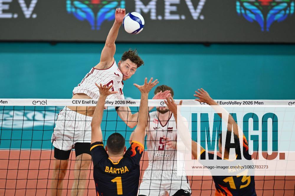 CEV EuroVolley 2026, Romania - Latvia, 09 September 2026 Gustavs Freimanis plays during the CEV EuroVolley 2026 game between Romania and Latvia, in Cluj Napoca, Romania