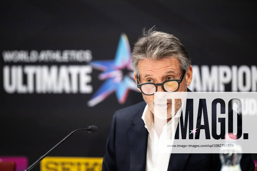 Sebastian Coe, president of World Athletics, at a press conference during a media day for the 2026 World Athletics Ultimate Championship on September 10, 2026 in Budapest. Photo by Joel Marklund, BILDBYRAN. Code: JM JM0849 bbeng track and field athletics friidrett 2026 World Athletics Ultimate Championship Budapest 26 press conference