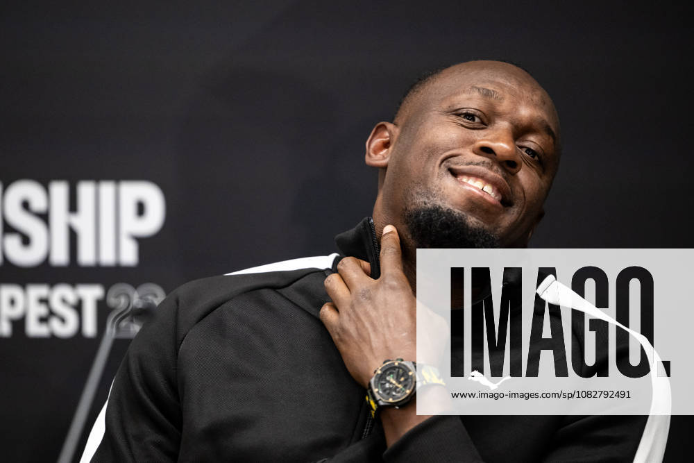 Usain Bolt at a press conference during a media day for the 2026 World Athletics Ultimate Championship on September 10, 2026 in Budapest. Photo by Joel Marklund. BILDBYRAN code JM JM0849 bbeng track and field athletics friidrett 2026 World Athletics Ultimate Championship Budapest 26 press conference
