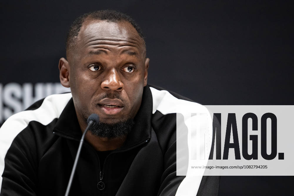 Usain Bolt at a press conference during a media day for the 2026 World Athletics Ultimate Championship on September 10, 2026 in Budapest. Photo by Joel Marklund. BILDBYRAN code JM JM0849 bbeng track and field athletics friidrett 2026 World Athletics Ultimate Championship Budapest 26 press conference